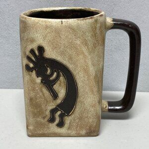 Handcrafted Mara Stoneware Mug With Kokopelli & Cactus Design 12oz